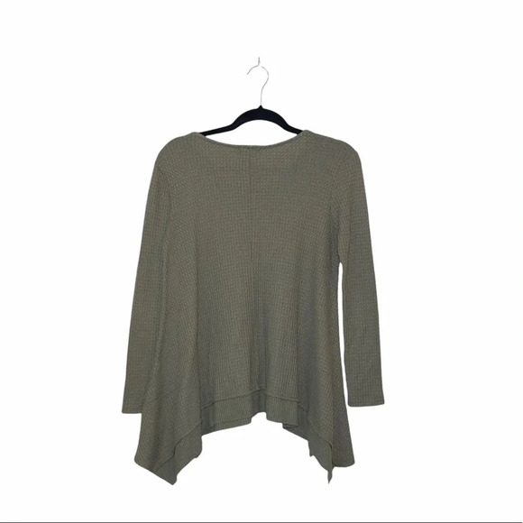 Altar’d State Olive Green Waffle Knit Asymmetrical Hem Top Small Women’s - Picture 7 of 11